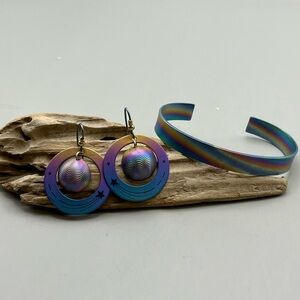 Iridescent Moon and Star Jewelry Set